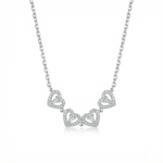 Amoria Linked Hearts Necklace - 925 Sterling Silver - Necklaces - Silvora