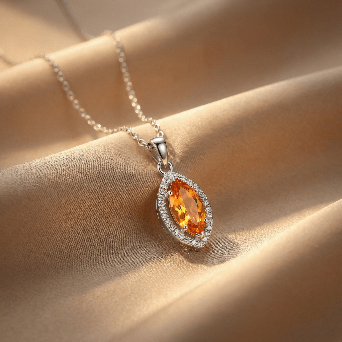 Aurelia Ember Necklace - 925 Sterling Silver - Necklaces - Silvora
