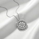 Aurelia Frost Medallion Necklace - 925 Sterling Silver - Necklaces - Silvora