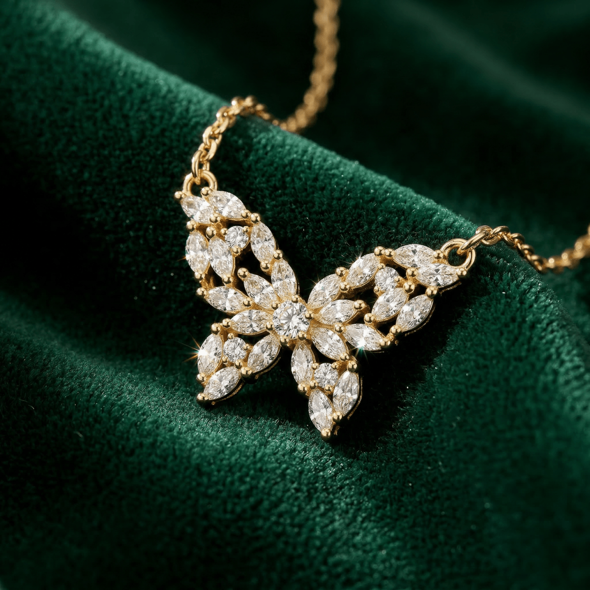 Aveline Butterfly Necklace - 925 Sterling Silver - Necklaces - Silvora