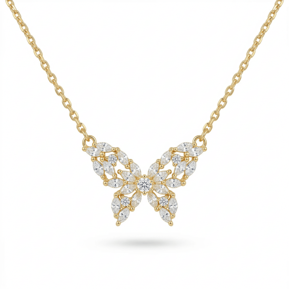 Aveline Butterfly Necklace - 925 Sterling Silver - Necklaces - Silvora