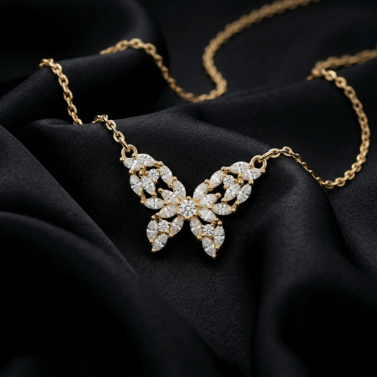 Aveline Butterfly Necklace - 925 Sterling Silver - Necklaces - Silvora