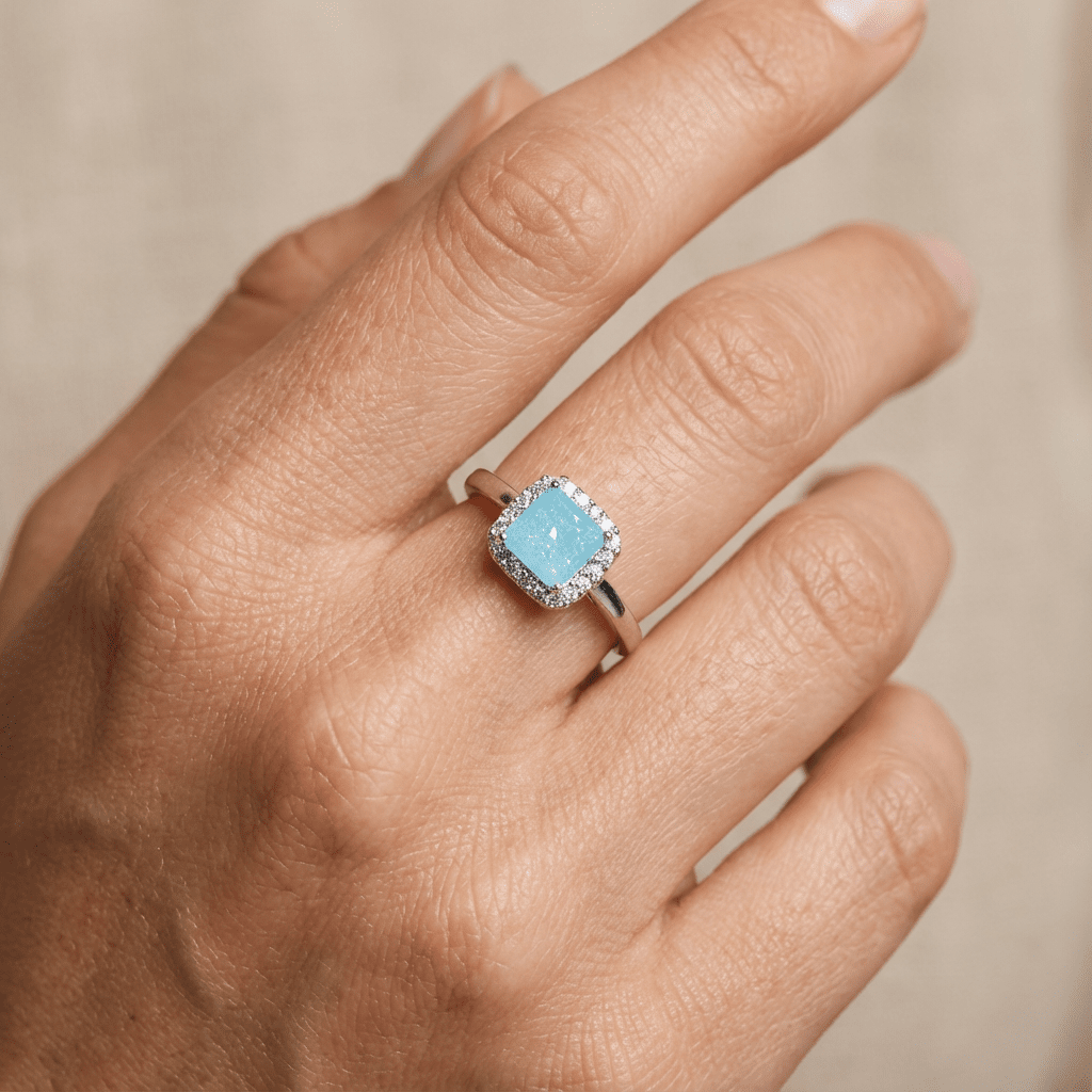 Azure Glow Ring - Rings - silvoraeg
