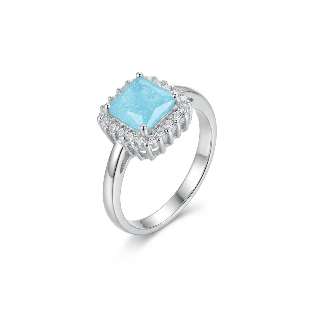 Azure Glow Ring - Rings - silvoraeg