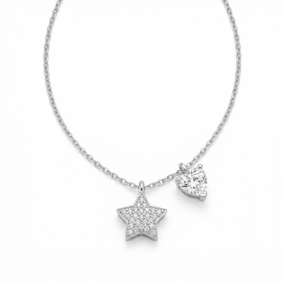Celestia Duo Necklace - 925 Sterling Silver - Necklaces - Silvora