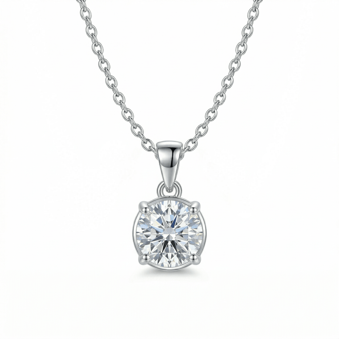 Celestia Solitaire Necklace - 925 Sterling Silver - Necklaces - Silvora
