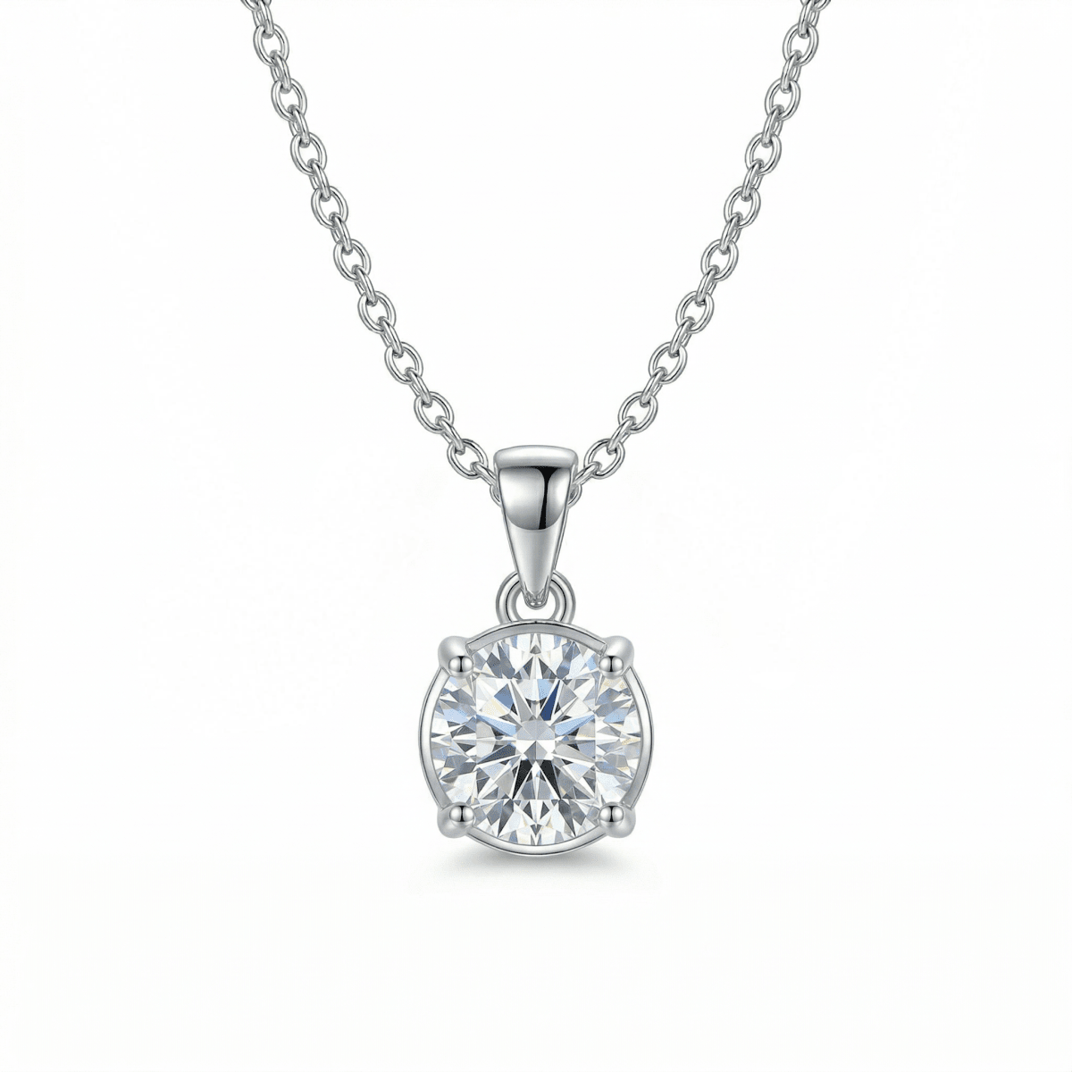 Celestia Solitaire Necklace - 925 Sterling Silver - Necklaces - Silvora