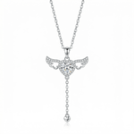 Celestia Winged Heart Necklace - 925 Sterling Silver - Necklaces - Silvora