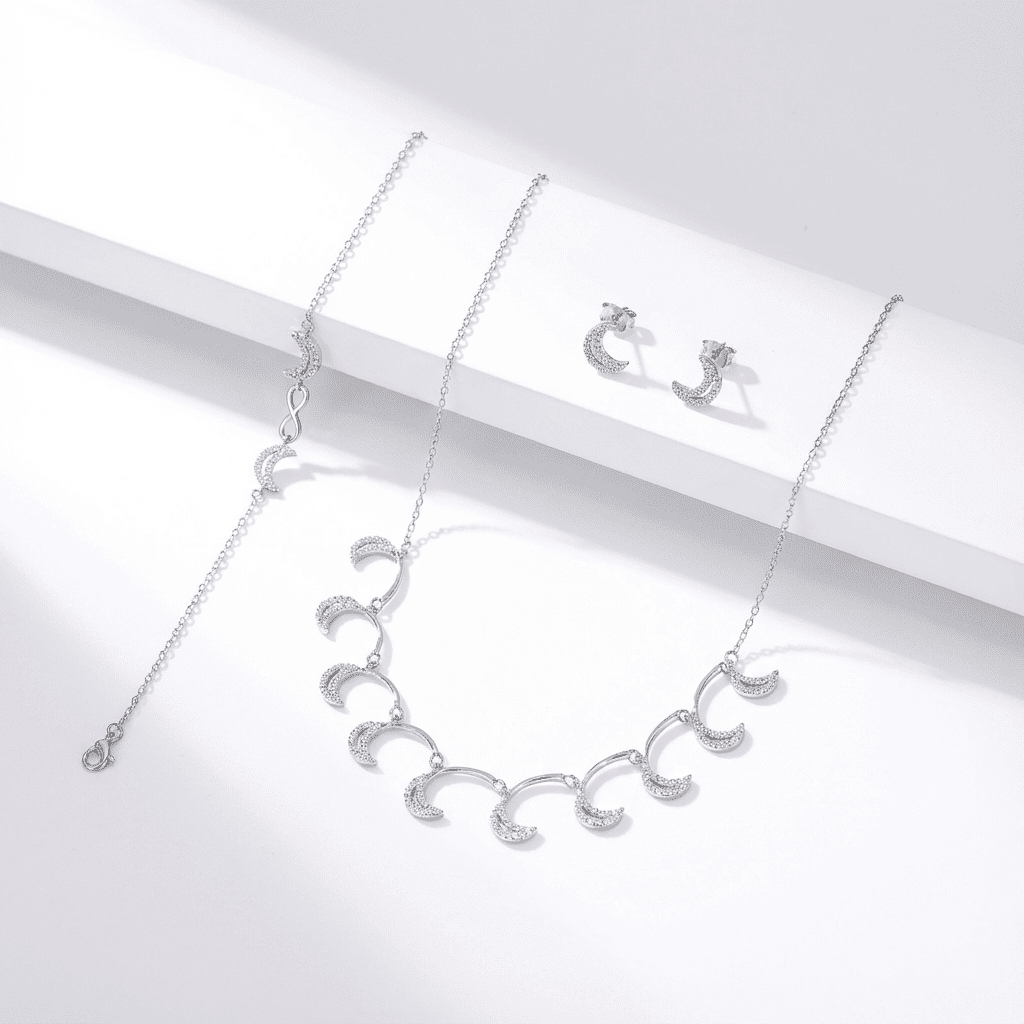 Celestial Moon Cubic Zirconia Set - Jewelry Sets - silvoraeg