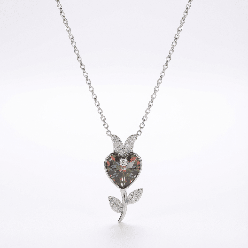 Floria Heart Necklace - Necklaces - silvoraeg