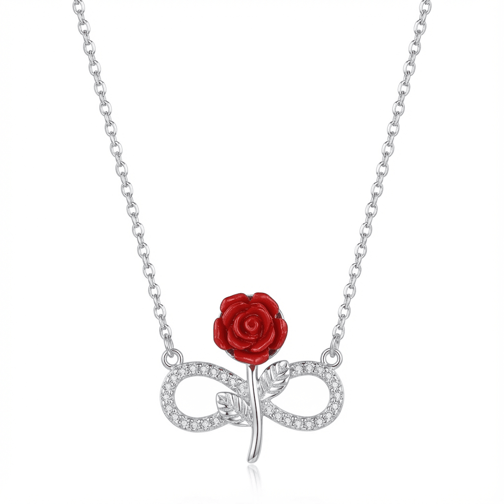 Infinity Rose Necklace - Necklaces - silvoraeg
