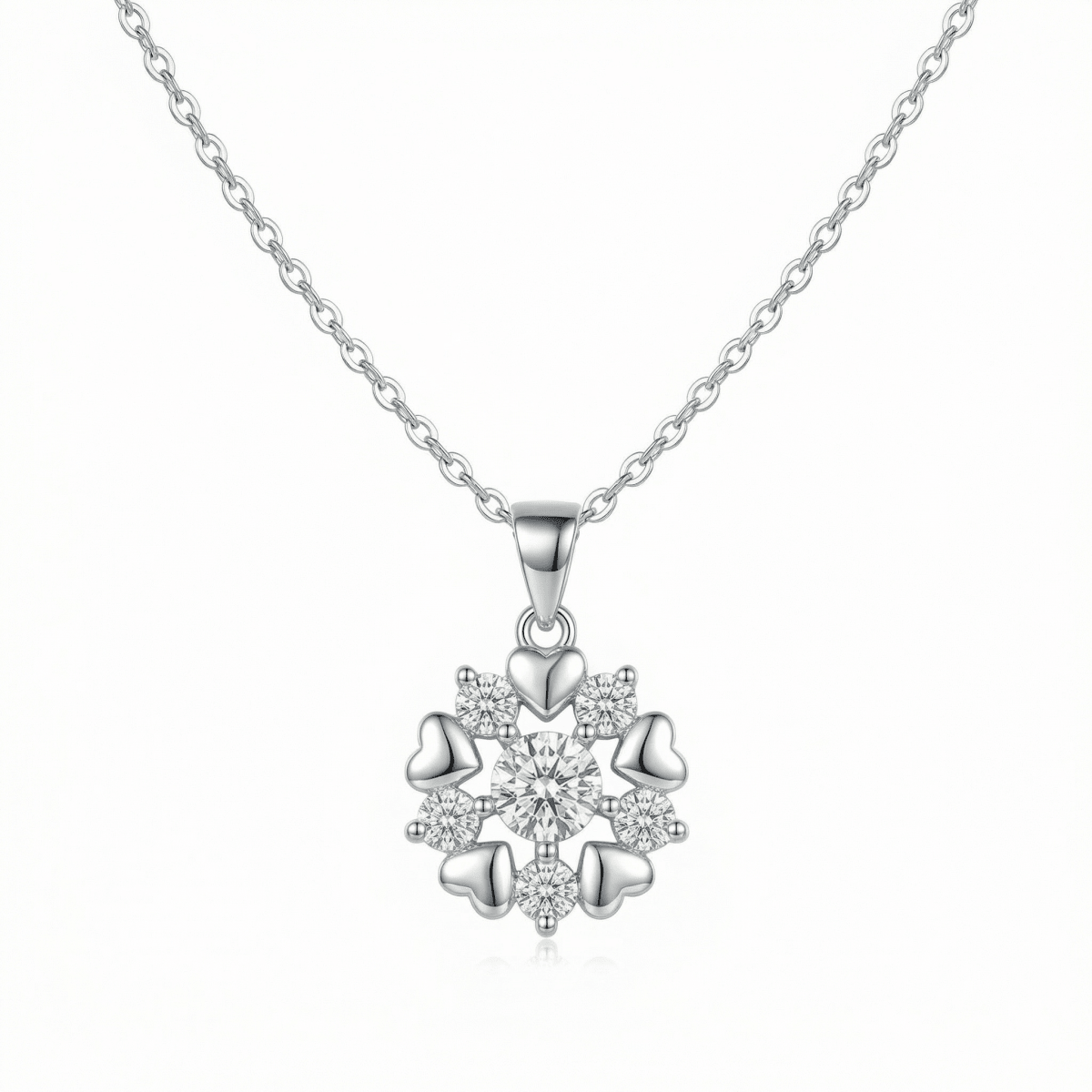 Luméra Heart Bloom Necklace - 925 Sterling Silver - Necklaces - Silvora