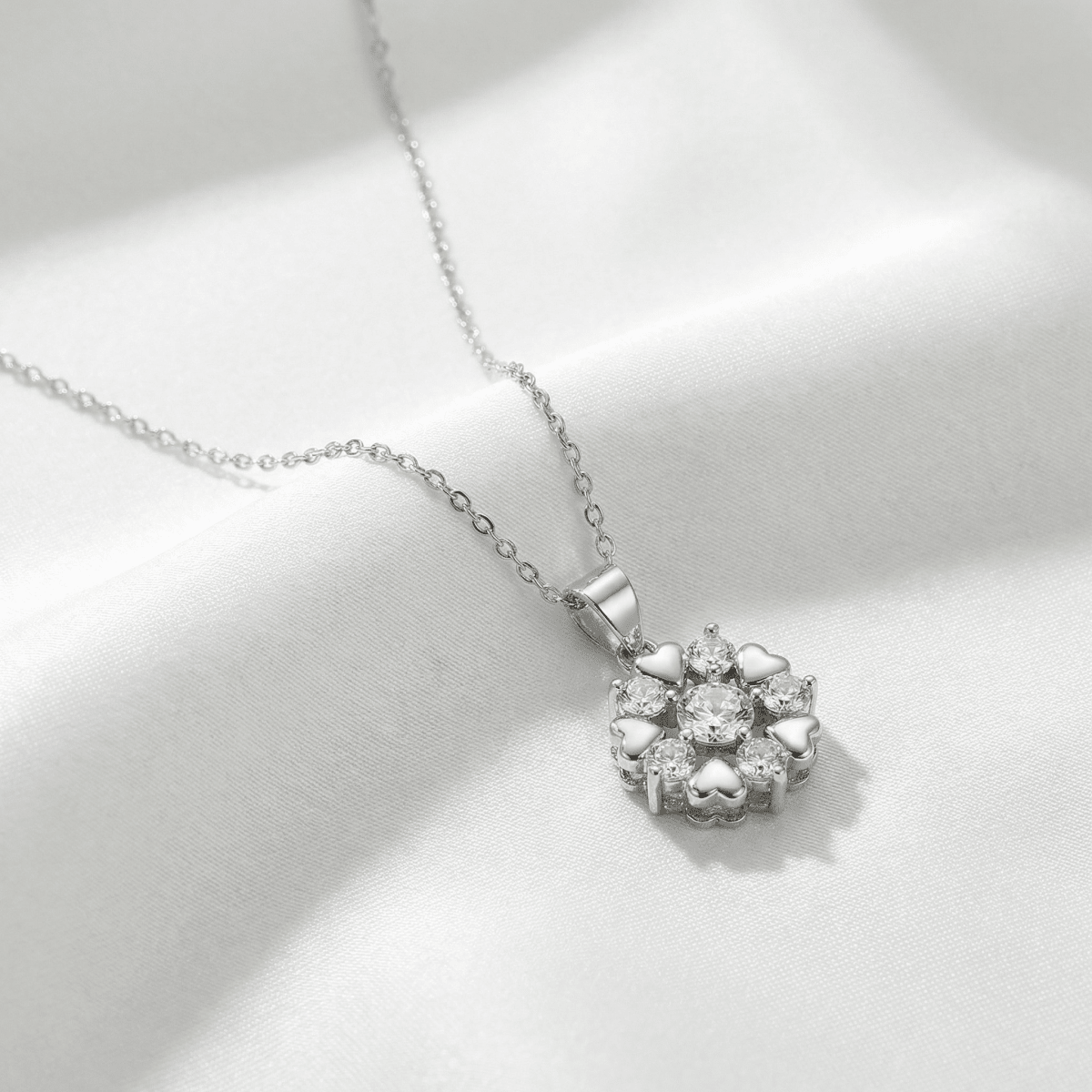 Luméra Heart Bloom Necklace - 925 Sterling Silver - Necklaces - Silvora