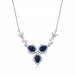 Noctielle Royale Sapphire Necklace - 925 Sterling Silver - Necklaces - Silvora