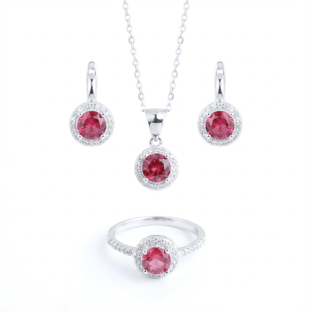 Ruby Glow Set - Jewelry Sets - silvoraeg