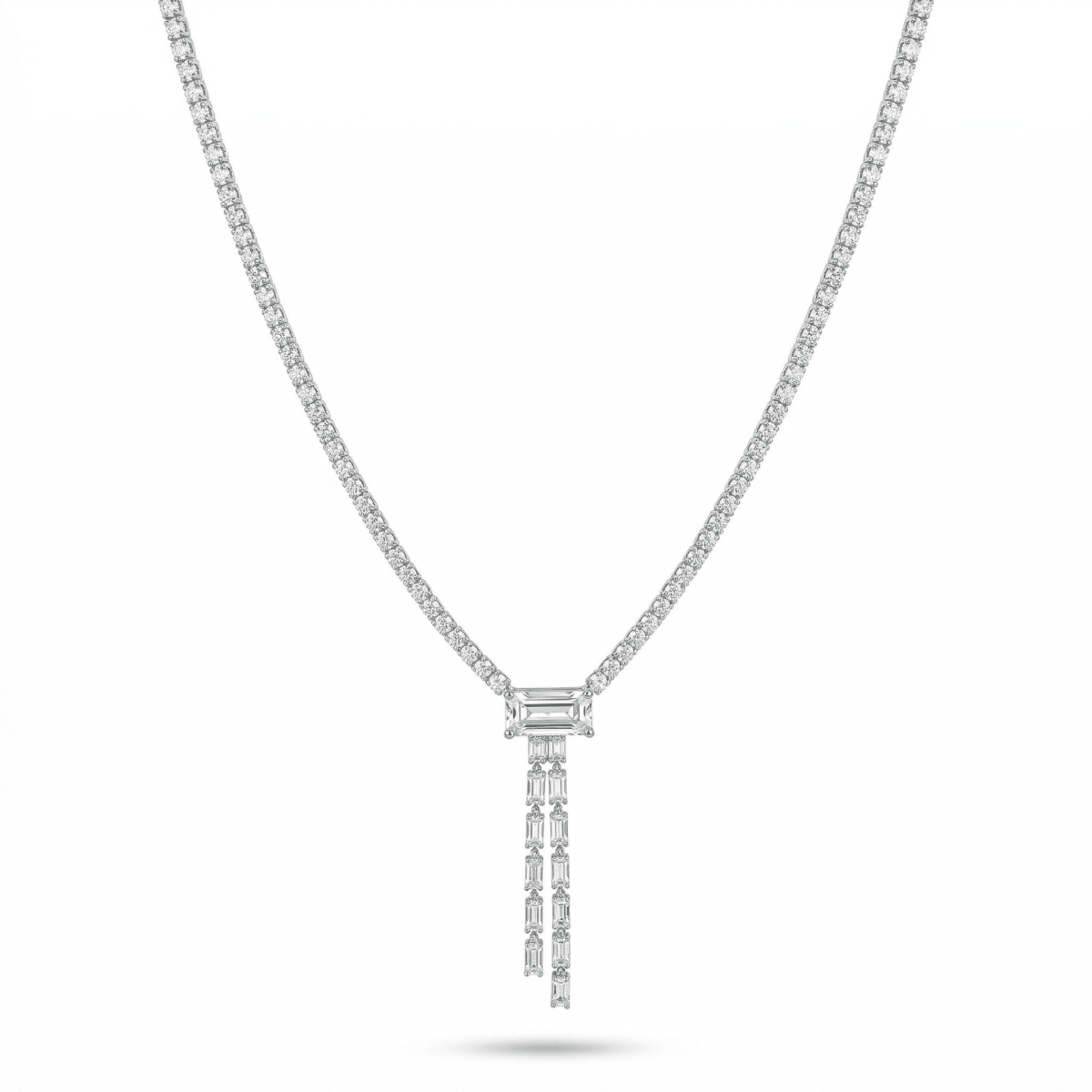 Velmira Cascade Necklace - 925 Sterling Silver - Necklaces - Silvora
