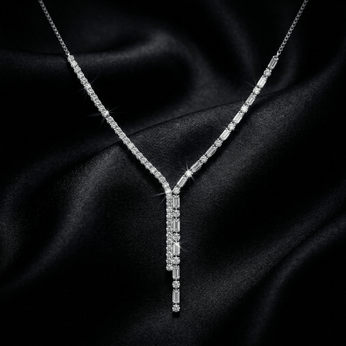Velmira Drop Necklace - 925 Sterling Silver - Necklaces - Silvora