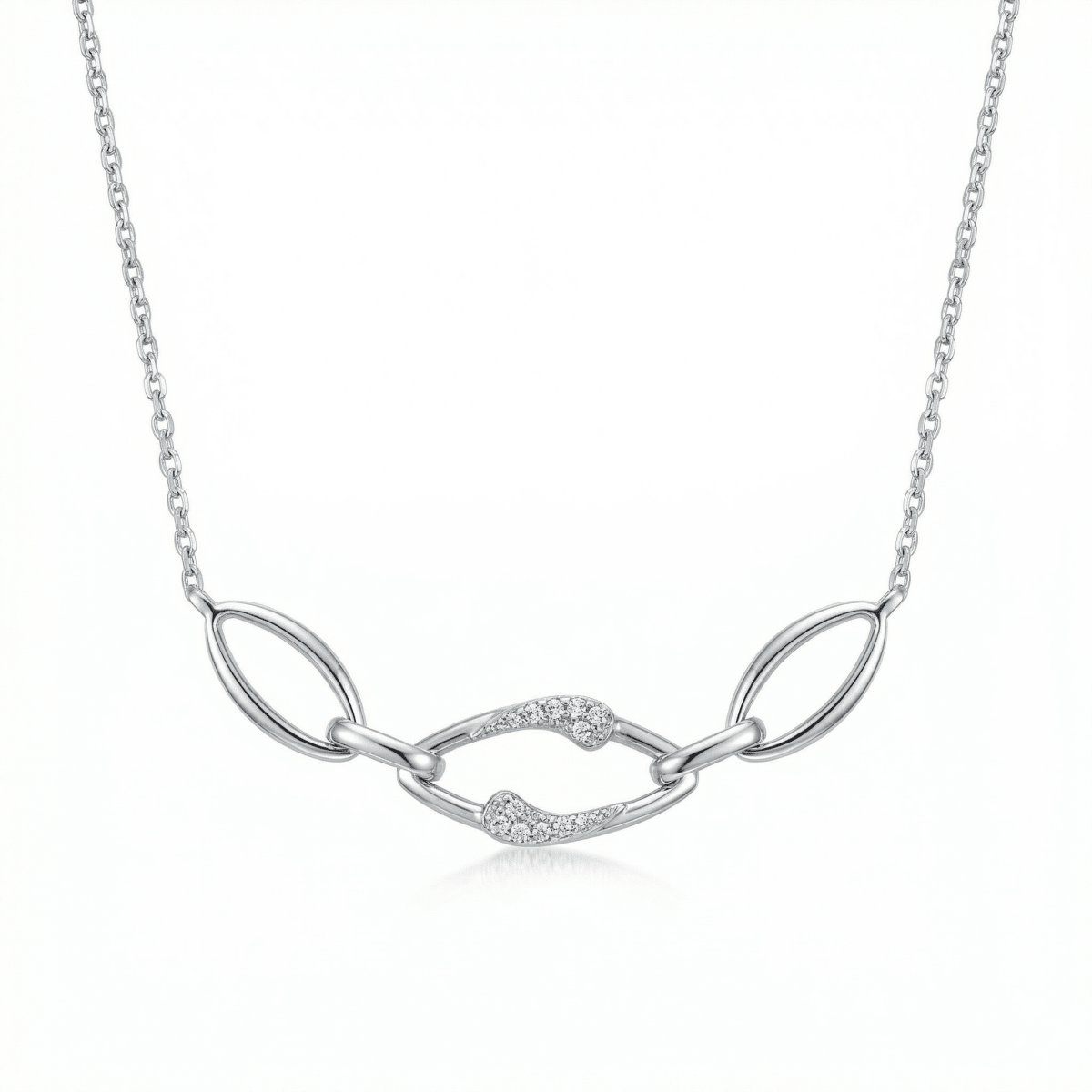 Velmora Link Necklace - 925 Sterling Silver - Necklaces - Silvora