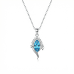 Veloura Azure Necklace - 925 Sterling Silver - Necklaces - Silvora