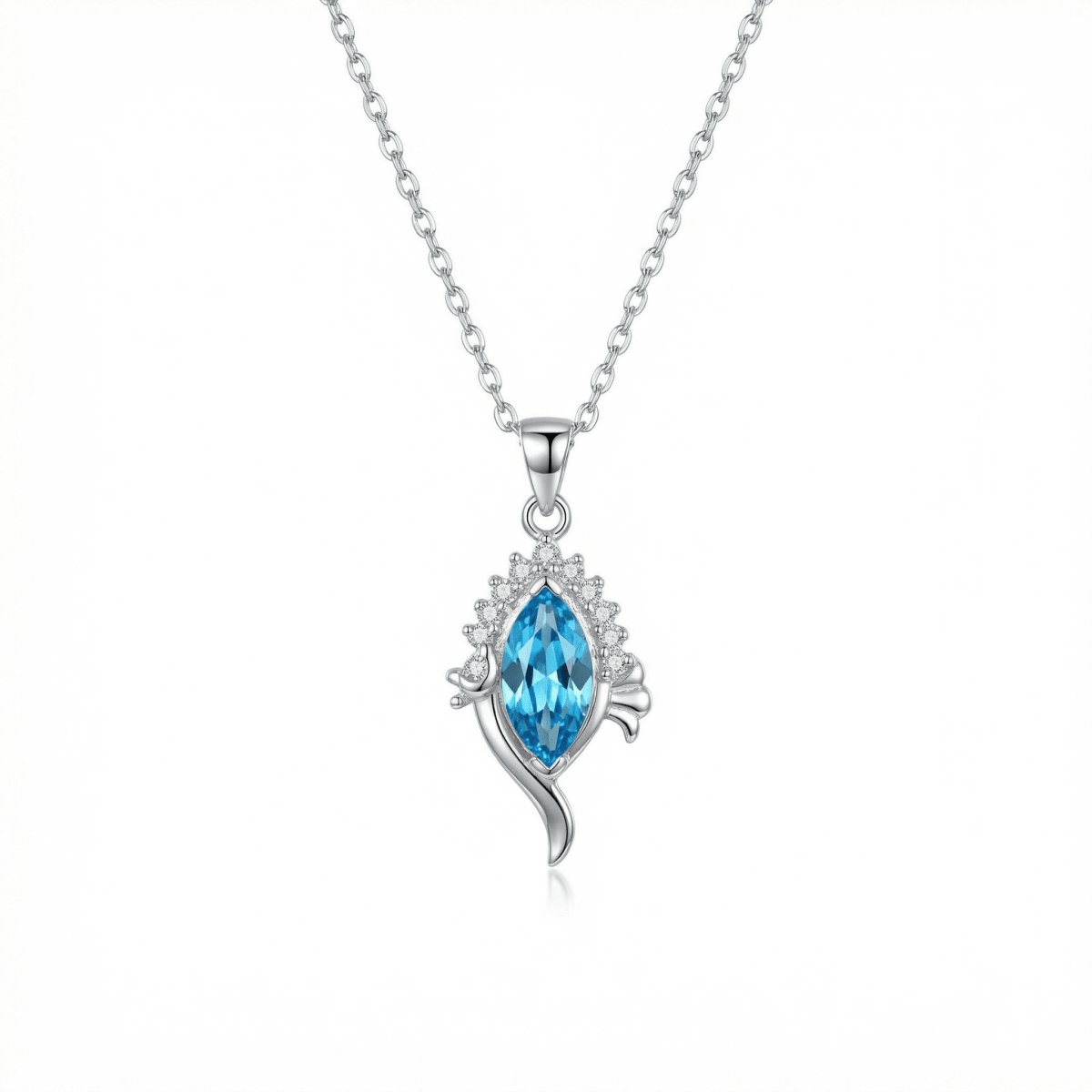 Veloura Azure Necklace - 925 Sterling Silver - Necklaces - Silvora