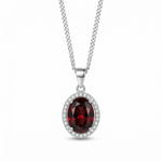 Veloura Crimson Necklace - 925 Sterling Silver - Necklaces - Silvora