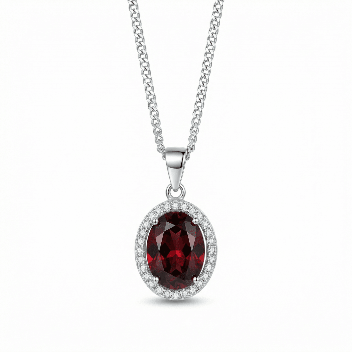 Veloura Crimson Necklace - 925 Sterling Silver - Necklaces - Silvora