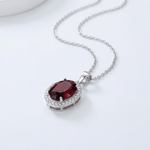 Veloura Crimson Necklace - 925 Sterling Silver - Necklaces - Silvora