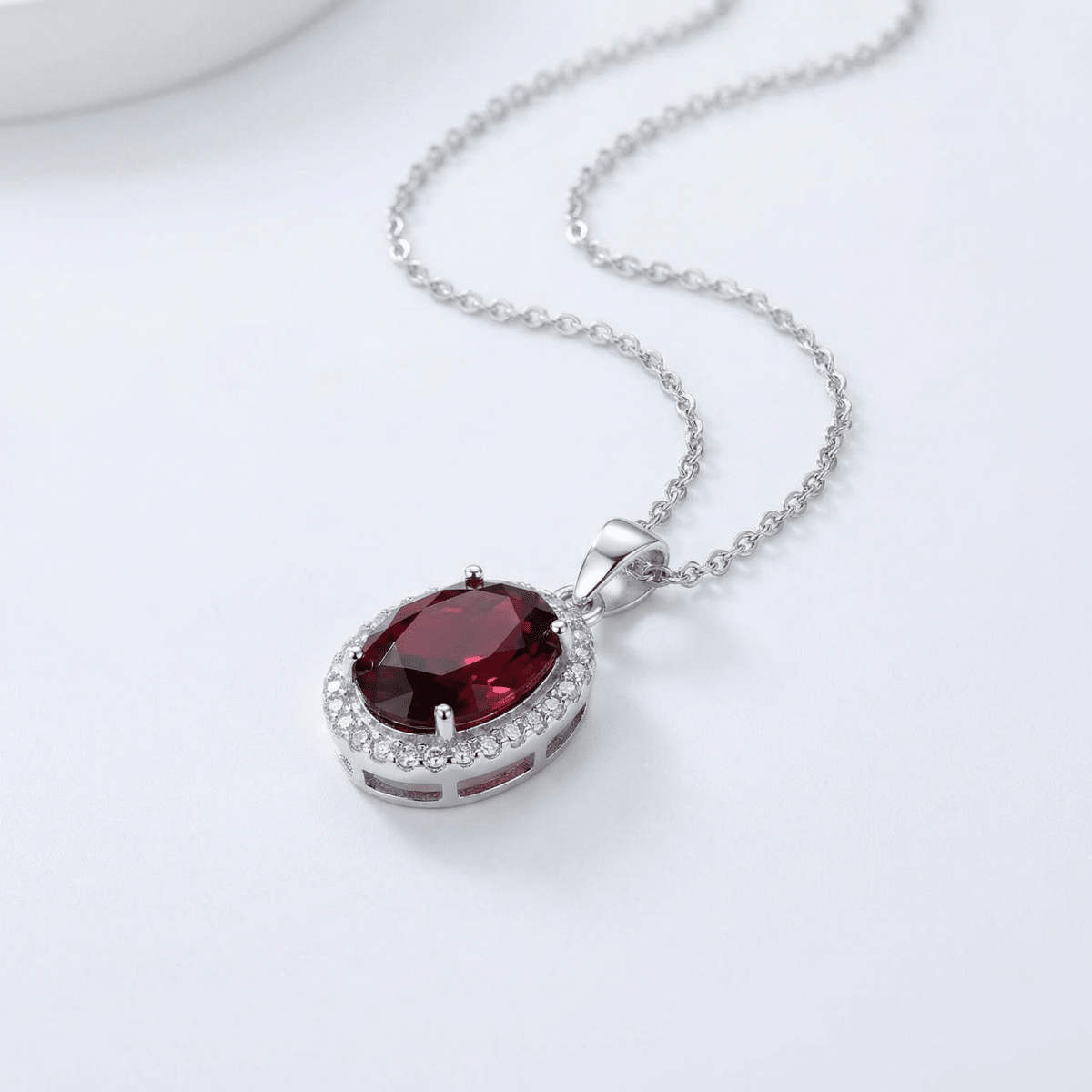Veloura Crimson Necklace - 925 Sterling Silver - Necklaces - Silvora